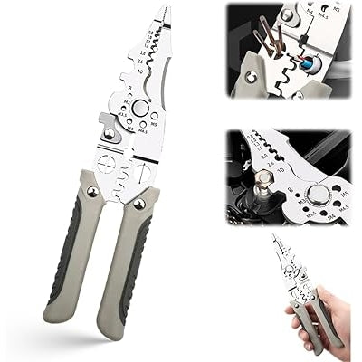 Wire Stripper Pliers Cutting Crimping Tool Stainless Steel