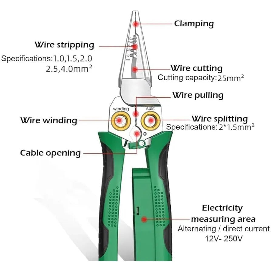 Wire Stripper Pliers Cutting Crimping Tool Stainless Steel