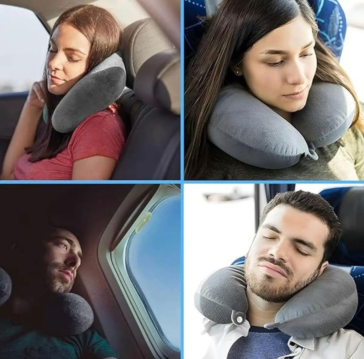 100% Pure Memory Foam Travel Pillow – Soft Neck & Head Support Cushion for Airplane, Car, Home & Office
