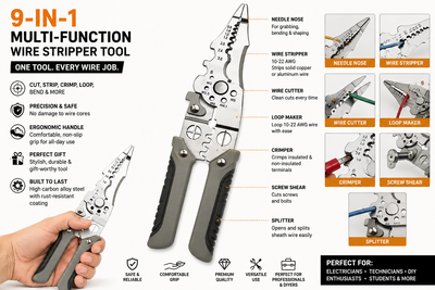 Wire Stripper Pliers Cutting Crimping Tool Stainless Steel