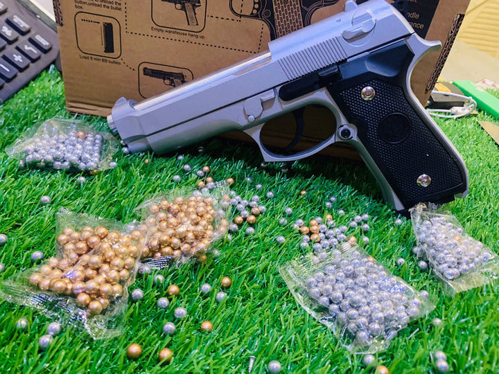 Heavy Metal Bullet Toy Gun | Real Look Pistol | M92 Beretta