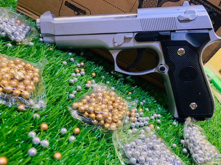 Heavy Metal Bullet Toy Gun | Real Look Pistol | M92 Beretta