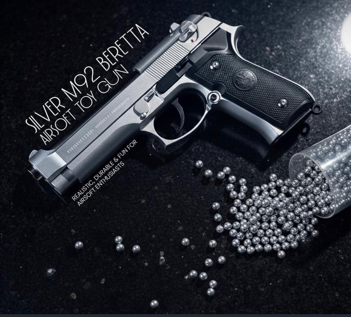 Heavy Metal Bullet Toy Gun | Real Look Pistol | M92 Beretta