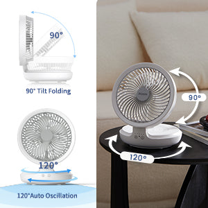 Rechargeable 3-in-1 Clip Fan | Handheld, Desktop & Wall Mounted Portable Fan with 3 Speed Modes