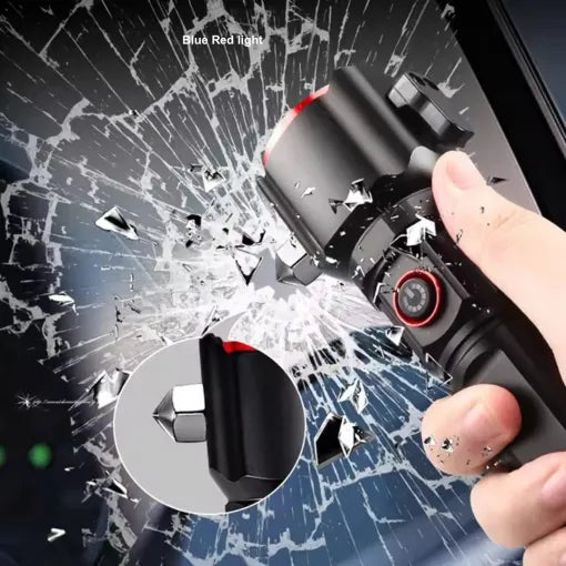 5 in 1 Side Flood Light Rescue Torch with Hammer and Seat Belt Cutter