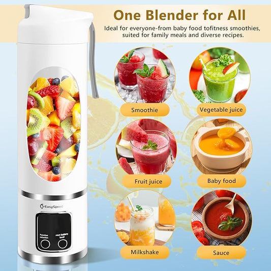 Portable 6-Blade USB Rechargeable Juicer Blender for Smoothies Shakes Baby Food and Outdoor Use Regular